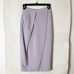 DIANE VON FURSTENBERG DVF dusty purple Cheyenne Canvas midi skirt 0